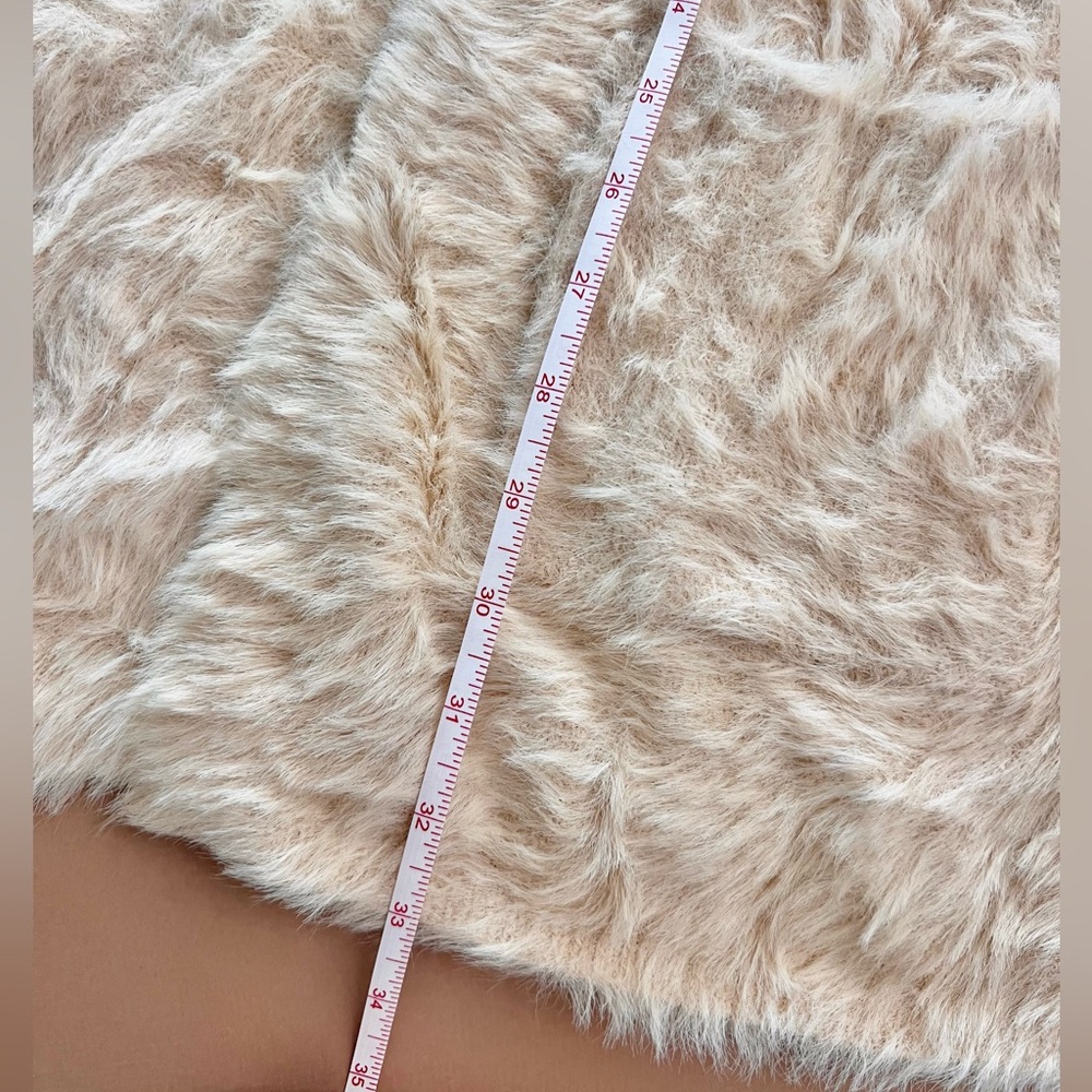 Free People Faux Fur Cardi Open Front Cardigan Sweater - Picture 14 of 16